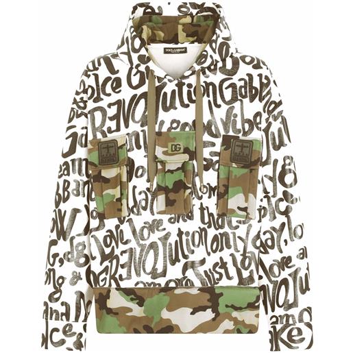 Dolce & Gabbana felpa con stampa camouflage - bianco