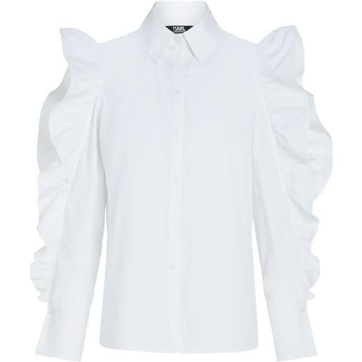 Karl Lagerfeld camicia con ruches - bianco