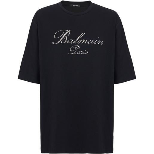 Balmain t-shirt signature con ricamo - nero