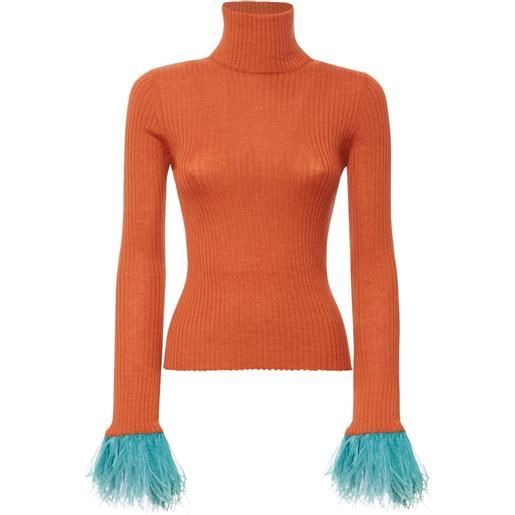 La DoubleJ maglione con piume - arancione