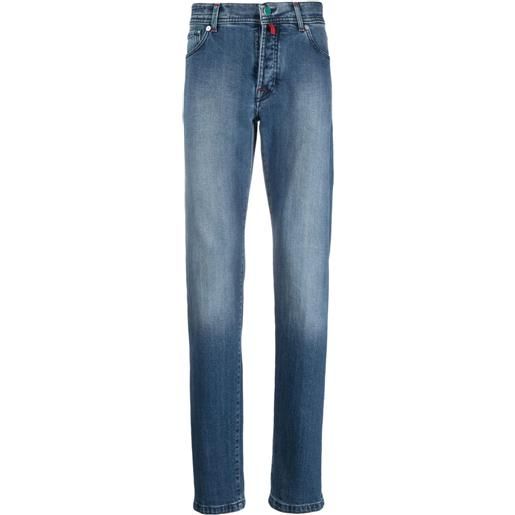 Kiton jeans con cuciture a contrasto - blu