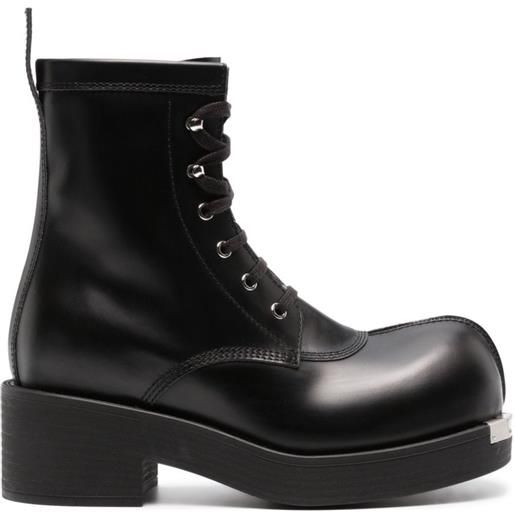 MM6 Maison Margiela round-toe leather boots - nero