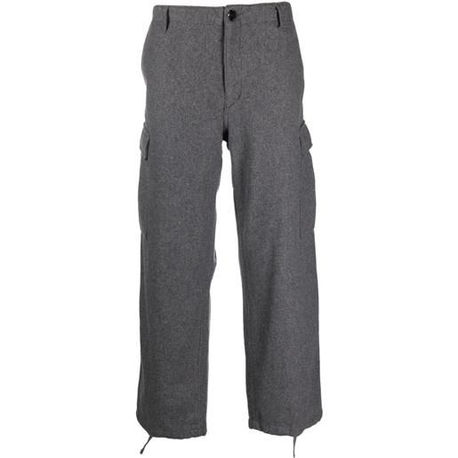 Kenzo logo-appliqué wide-leg trousers - grigio