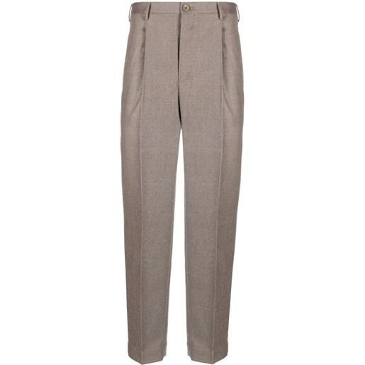 Incotex pleat-detail tailored trousers - marrone