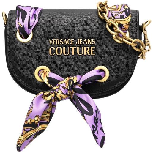 Versace Jeans Couture borsa a tracolla con placca logo - nero