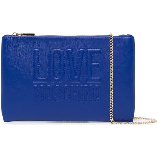 Love Moschino borsa tote con logo goffrato - blu