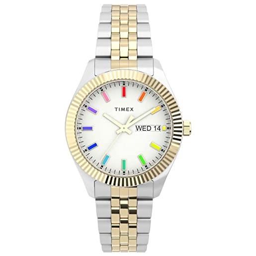 Timex orologio analogico al quarzo donna con cinturino in acciaio inossidabile tw2v61600vq