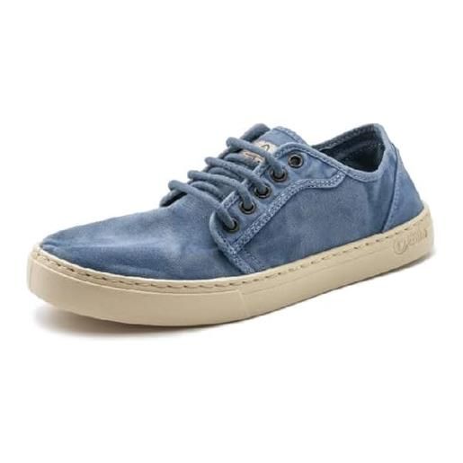 Natural World Eco - 6602e - natural world men's trainers - organic cotton canvas shoes - 100% eco. Friendly - light blue color