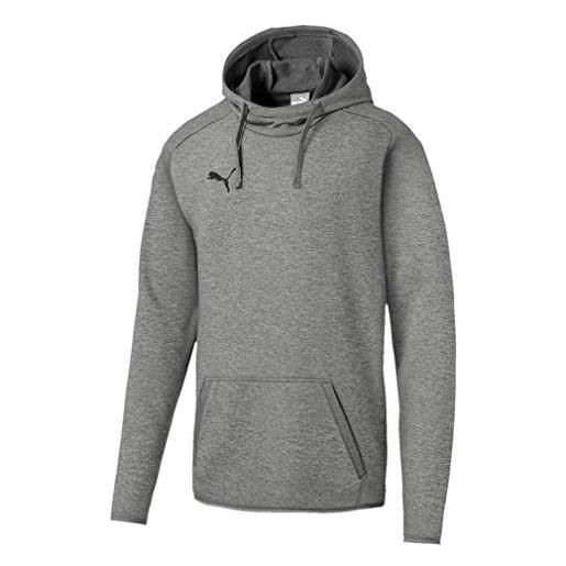 Puma liga casuals hoody, felpa con cappuccio uomo, grigio (grey heather/black), l