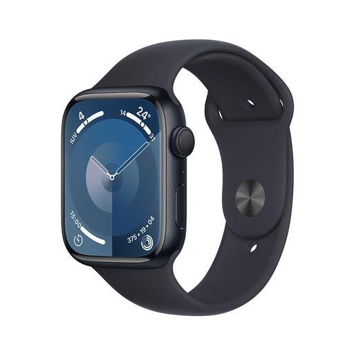 Apple watch series 9 gps cassa 45mm in alluminio mezzanotte con cintur