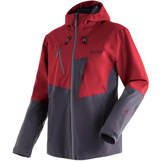 Maier Sports narvik m full zip rain jacket rosso, grigio xs uomo