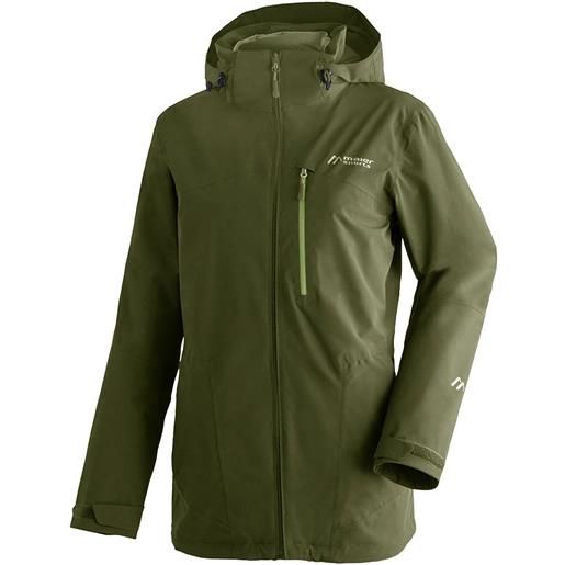 Maier Sports ribut long w full zip rain jacket verde s donna