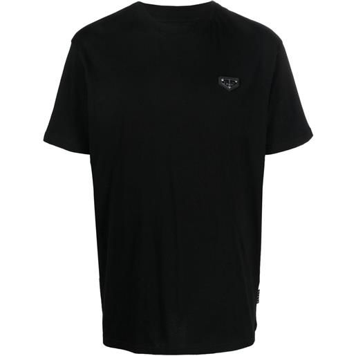 Philipp Plein t-shirt girocollo con applicazione - nero