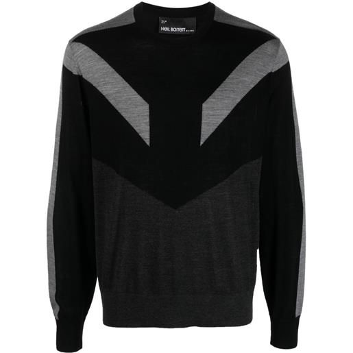 Neil Barrett maglione con design color-block - nero