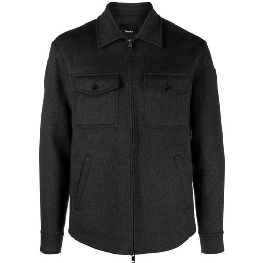 Theory giacca-camicia con zip - grigio