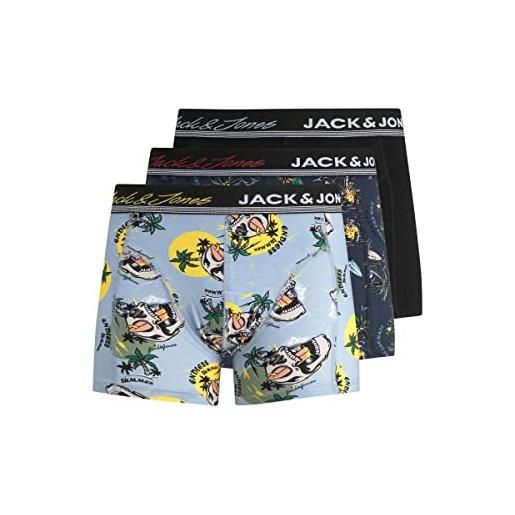 JACK & JONES jacryder skull trunks 3 pack, boxer, cashmere blue, xxl