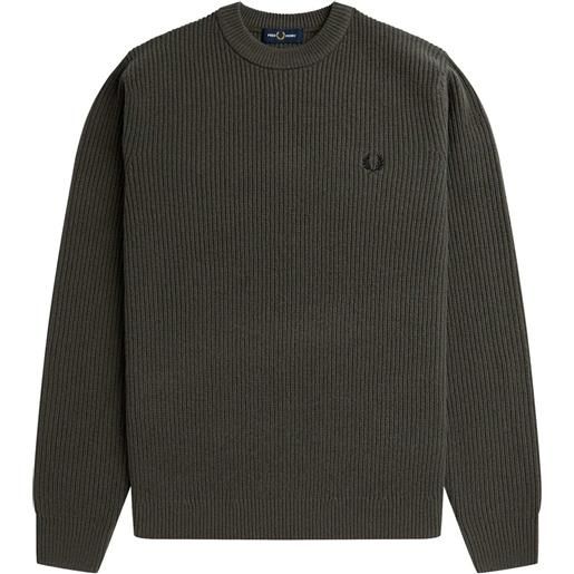 FRED PERRY maglione girocollo in lana a costa inglese