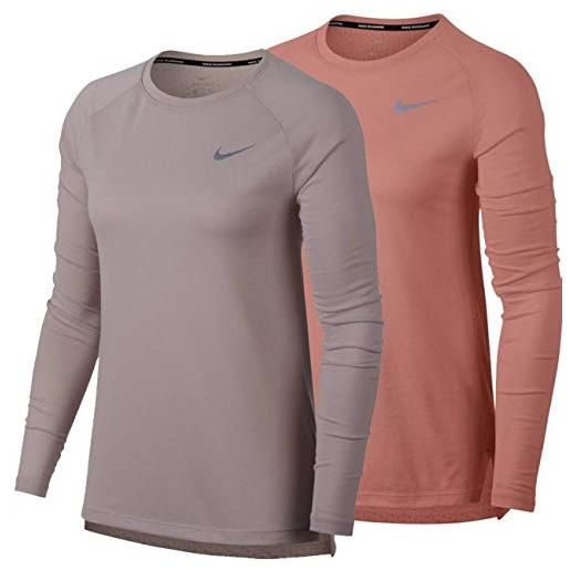 Nike w nk tailwind ls, t-shirt donna, rosa, xs