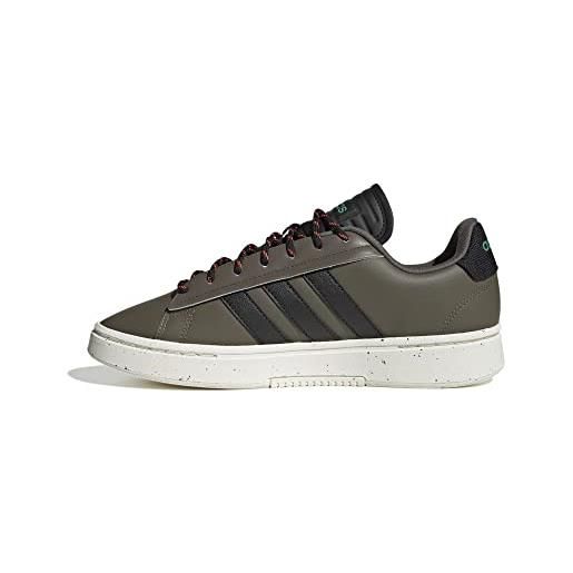 Adidas grand alpha, sneaker uomo, olive strata/core black/court green, 44 eu