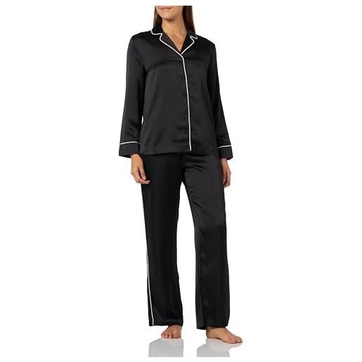 United Colors of Benetton pig(camicia+pant) 4ko13p008, set di pigiama donna, nero 100, l