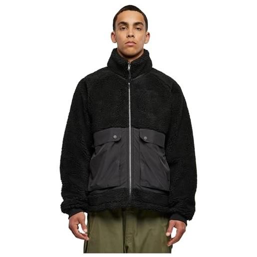 Urban Classics short raglan sherpa jacket giacca, black/black, xxxl uomo