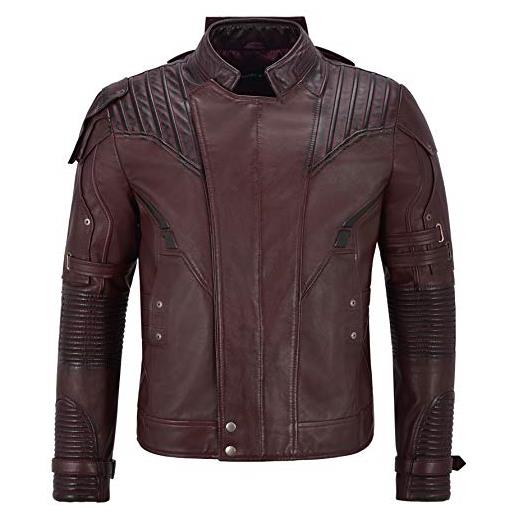 Smart Range Leather Co Ltd. giacca in pelle da uomo guardians of galaxy 2 cherry star lord pratt marrone 4095 (l)
