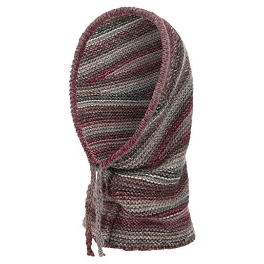 LIERYS sciarpa-berretto valdon donna - made in germany sciarpa con cappuccio autunno/inverno - taglia unica grigio-rosso
