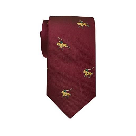 Remo Sartori - cravatta lunga extra lunga xl in seta giocatori polo, lunghezza da 155 cm a 175 cm, made in italy, uomo (bordeaux, lunghezza 175 cm)