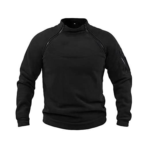 NCTCITY giacca tattica da combattimento da uomo militare sportiva pullover maglioni termica felpe collo alto sweatshirts manica lunga per autunno invernale