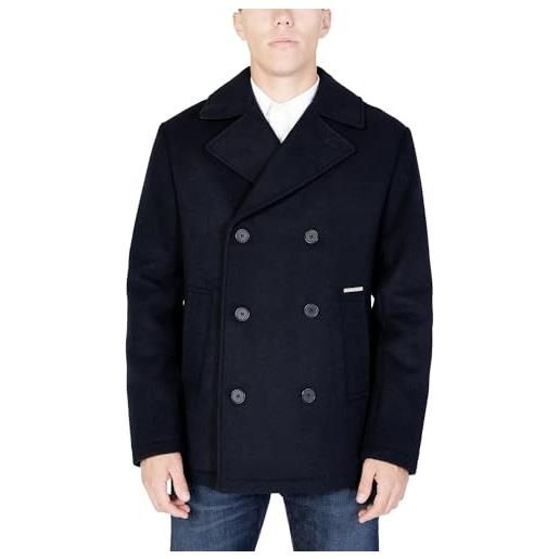 Emporio Armani a|x armani exchange cappotto classico in misto lana da uomo, navy, large