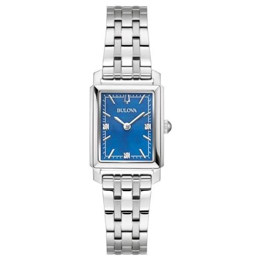 Bulova orologio analogico classico donna con cinturino in acciaio inossidabile 96p245