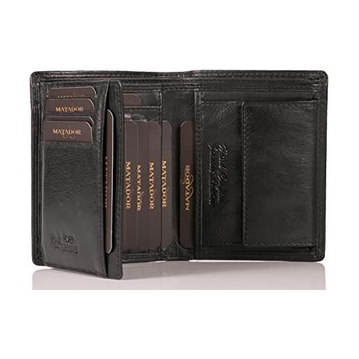 Matador marca portafoglio in pelle uomo #vigo con elegante scatola regalo, lusso portafoglio rfid, portafoglio uomo grande capacità con molti scomparti per carte in nero nappa