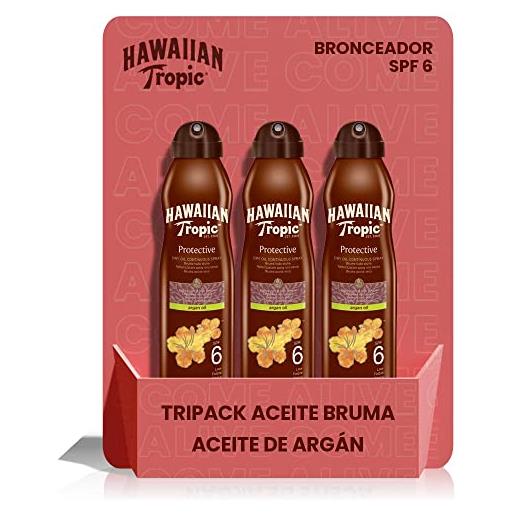 Hawaiian tropic olio solare tripack - olio di argan - 177 ml - 3 pezzi