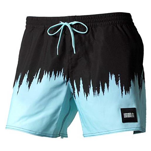 O'neill pm dip dye shorts-9960 black aop w/green-m, boardshorts elasticated uomo, nero/verde