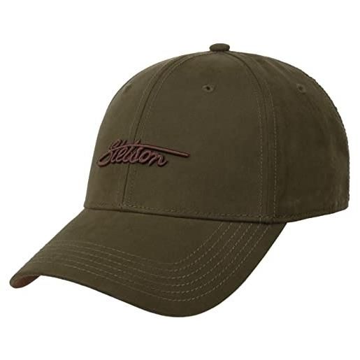 Stetson cappellino waxed cotton wr donna/uomo - cap berretto baseball fibbia in metallo, con visiera, visiera estate/inverno - taglia unica oliva