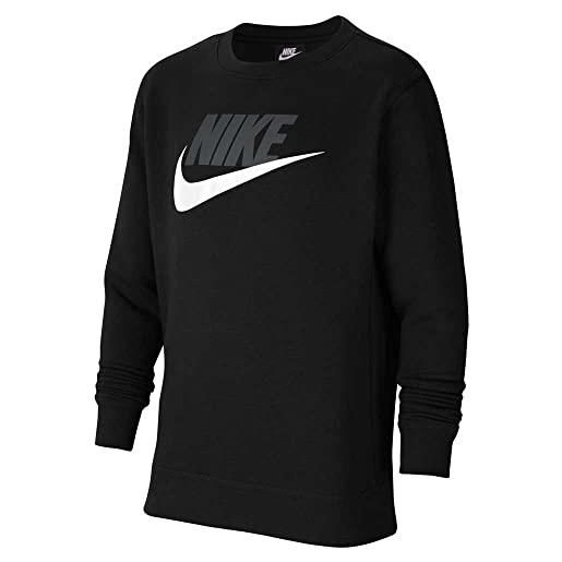 Nike felpa girocollo maglia lunga, carbon heather, xl bambino