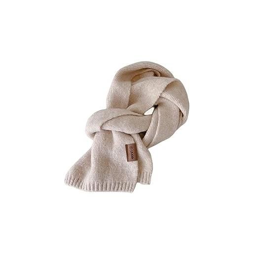 KATIAK sciarpa bambino sciarpa autunno inverno per bambini sciarpa ragazza ragazzo sciarpa in lana cashmere 15 * 130 cm-beige-un