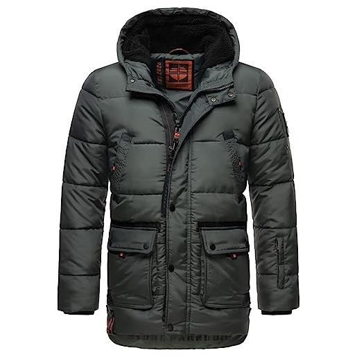 STONE HARBOUR giacca trapuntata invernale da uomo b739, granito rosso, m