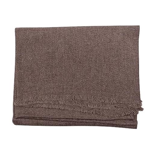 yanopurna sciarpa in cashmere 100% lana cashmere, 68x190 cm, sciarpa in cashmere tessuta a mano dal nepal, unisex, lavaggio a mano, marrone scuro