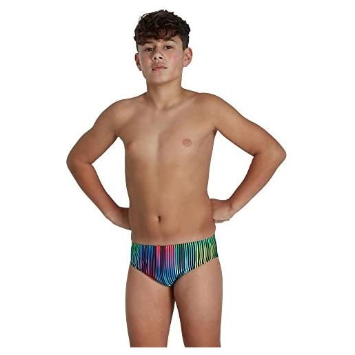 Speedo allover hyperchromatic 6,5 cm brief slip, nero/rosso/verde/giallo fluo, 13 años bambini e ragazzi