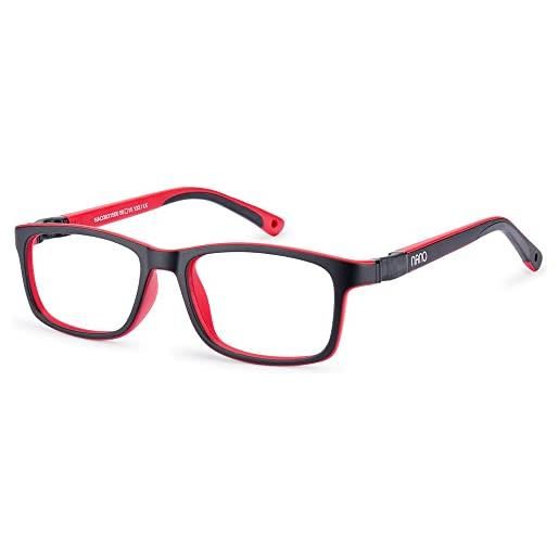 NANOVISTA fangame 3.0 occhiali, bicolor nero mate/rojo, 50 unisex-bambini