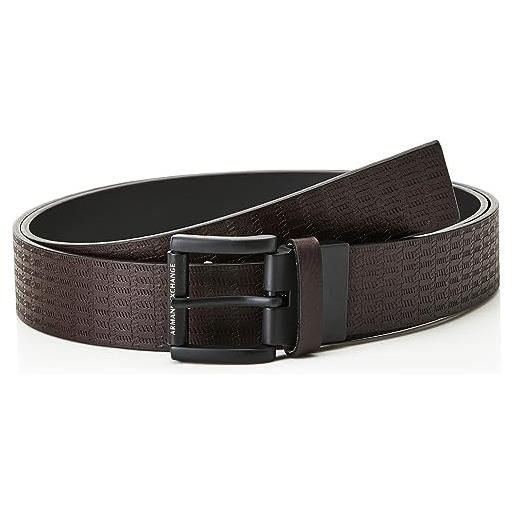 Armani Exchange leather, fibbia classica cintura, t. Moro/black, taglia unica casual