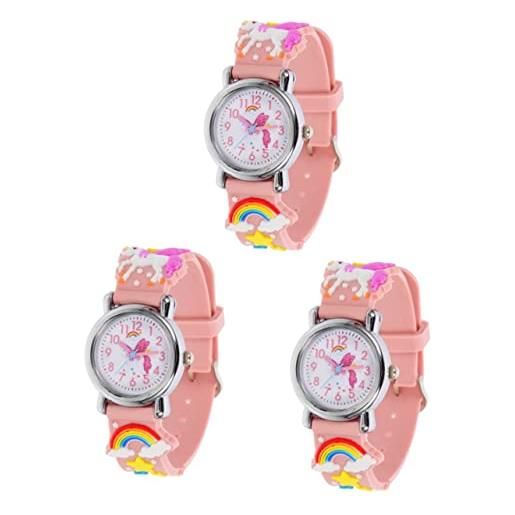Gatuida 3 pz orologio da cartone animato per bambini orologi per ragazze dai 7 ai 10 anni i bambini guardano regali per bambini cinturino in silicone accessori gel di silice leggero alunni