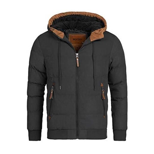 Indicode uomini adeline giacca invernale con cappuccio (fodera in peluche) demitasse mix large
