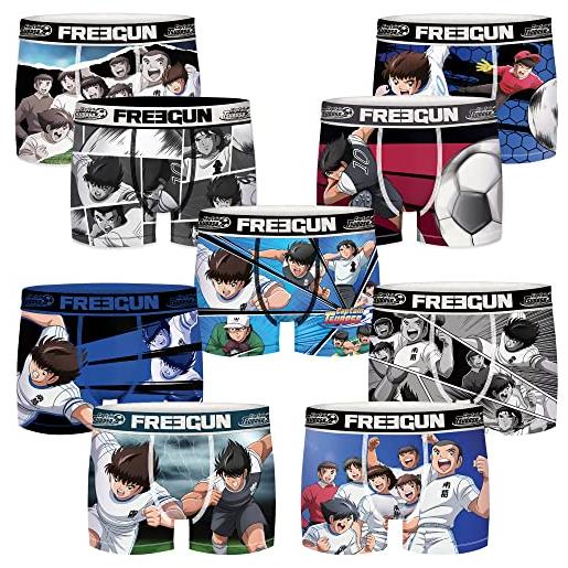 Freegun m-set di 9 boxer oliver e benji da uomo in microfibra pantaloncino, multicolore, m