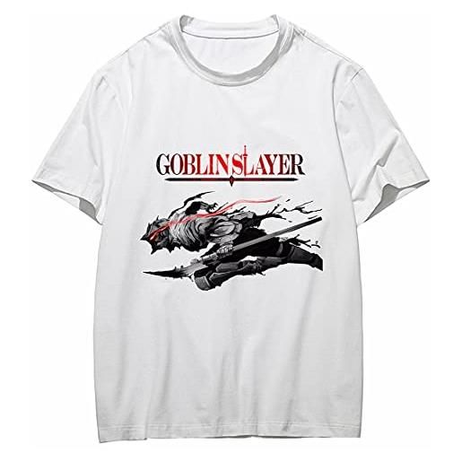 sdfsdfsd t-shirt animata goblin slayer anime, magliette casual bianche 2023 utilizzate per regali di fan di manga goblin slayer, bianco-1, m