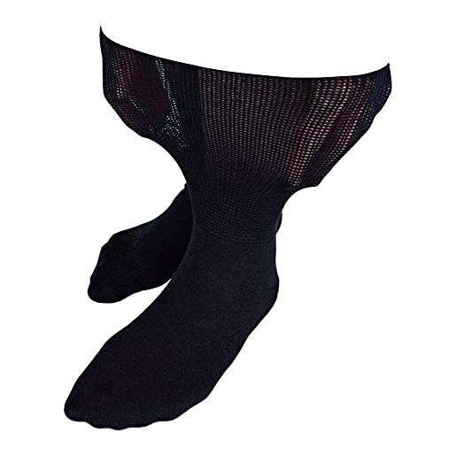 Dr.Socks calzini extra larghi per edema bambù uomini e donne | calzini per piedi gonfi caviglie gambe e diabetici (46-50, nero)