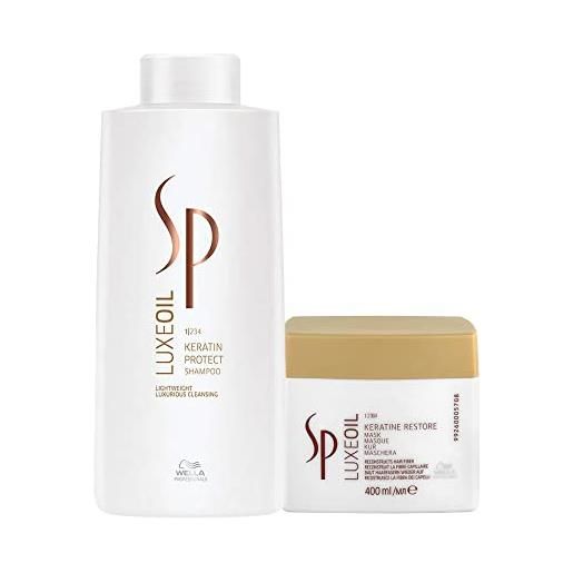 Wella Professionals wella - set di due prodotti "sp luxe oil", composto da: shampoo alla cheratina da 1.000 ml prote