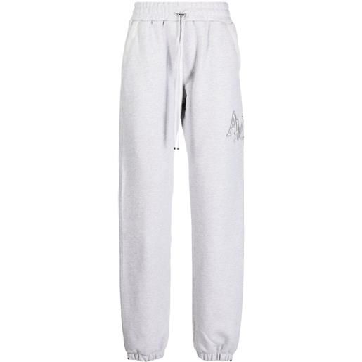 AMIRI pantaloni sportivi con ricamo - grigio