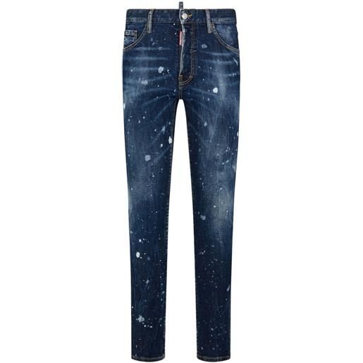 Dsquared2 jeans skinny con effetto vernice - blu